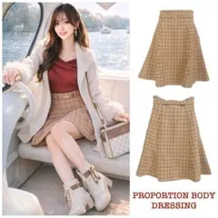 【値下げ交渉◎】【タグ付き新品未使用品】 プロポーション チェック柄ミニスカート