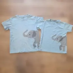 無印　ゾウ柄 Tシャツ 2枚セット 100 120 お揃いのサムネイル