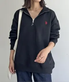 POLO 刺繍裏毛ハーフジップスウェット 新品未使用