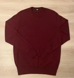 UNIQLO エクストラファインメリノクルーネックセーター 18 WINE Ｌ