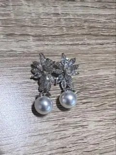 パール付きブライダルピアス　ブライダルアクセ