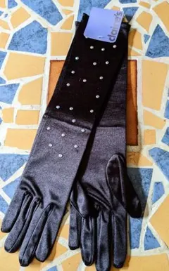 claires 黒  ロンググローブ