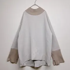 ドゥドゥ　配色切替　スウェット　トップス　レディース　リブ切替　オーバーサイズ