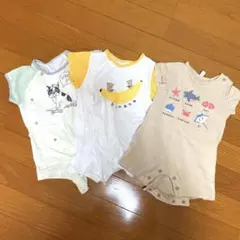 70cm 半袖 前開きロンパース