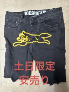 本日限定値下げ　値下げ交渉OK ICECREAM ブラックデニムパンツのサムネイル