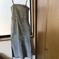 デニムキャミワンピース グレー M