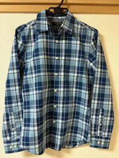 バナナリパブリック チェックシャツ XS ブルー系