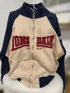 Lonsdale ジップアップ トレーナー ベージュ/ネイビー