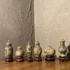 1851 七宝焼 景泰藍 花瓶5客 - メルカリ