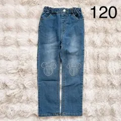 プティマイン ミッキー 膝パッチデニム ディズニー 120 アジャスターあり