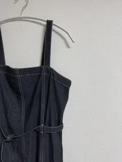 ダークデニム キャミワンピース ベルト付き