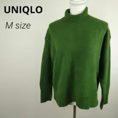 UNIQLO　ウール混グリーン タートルネック ニットセーター　Mサイズ