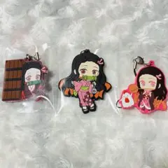 鬼滅の刃 竈門禰豆子 ラバーストラップ 3個セット