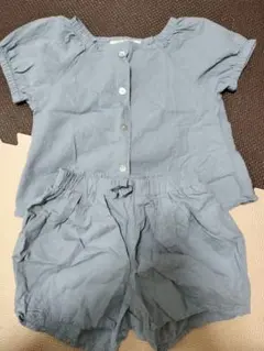 ブラウス　90cm セットアップ　ハーフパンツ　水色　上下セット