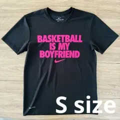 ナイキ NIKE バスケ ウェア Tシャツ 黒 DRI-FIT 蛍光ピンク S
