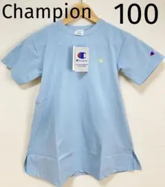 【新品】チャンピオン　ワンピース　100 ロゴ　バッグプリント　おしゃれ　半袖