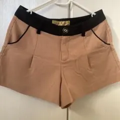 CECIIL McBEE ショートパンツ Mサイズ ベージュ/黒　難あり