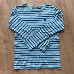 DOUBLE.B 水色/青ストライプ 長袖カットソー 150