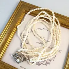 淡水真珠 Pearl ホワイトパール 3連ネックレス 留具 PN1039