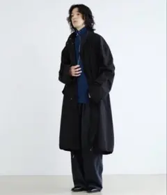 【完売品】sinss ワイドロングトレンチコート　ブラック　Sサイズ SINSS（シンス）の「Wide long trench coat / ワイドロングトレンチ
