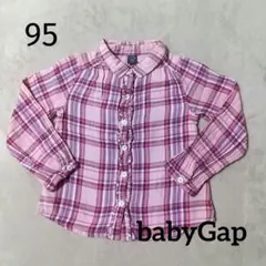 babyGap 女の子 シャツ ネルシャツ 90 95 100 ピンクチェック