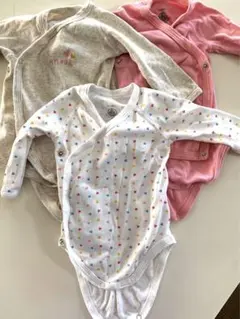 プチバトー　petitbateau ボディスーツ 肌着 前あき 3枚セット