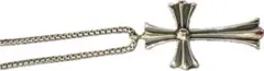 シルバー調 クロス型ネックレスY2k