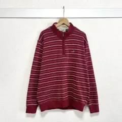 CROCODILE ハーフジップ ボーダーニット L ゆったり オーバーサイズのサムネイル