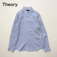 極美品　theory リネン100% ストライプシャツ　zack Mサイズのサムネイル