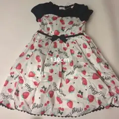 イチゴとチェリーの130cmワンピース メゾピアノ　半袖キッズ