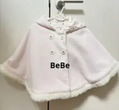 BeBe フリース ベビーポンチョ ピンク