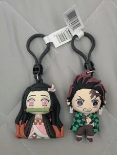 鬼滅の刃 バッグクリップ 炭治郎 禰豆子 フィギュア キーホルダー