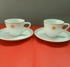 【レトロ】ノリタケ デミタスカップ&ソーサー 2客セット