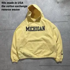 90s USA製　ザコットンエクスチェンジ　リバース　パーカー　黄色L