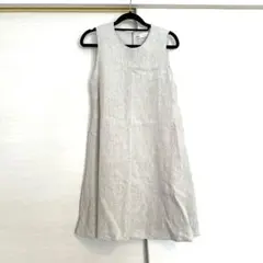 【最終処分セール】 ZARA ベージュ ノースリーブ ひざ丈ワンピース