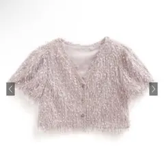GRL シャギークロップド丈カーディガン ピンクのサムネイル