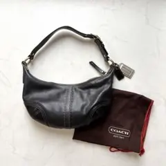 稀少✨美品✨コーチ　ワンショルダーバッグ　肩かけ　シグネチャー　キルティング　黒 極美品 COACH コーチ ワンショルダーバッグ シグネチャー