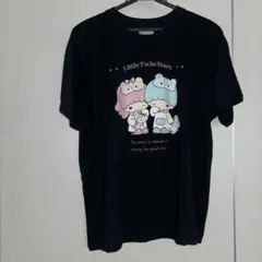 Little Twin Stars 半袖Tシャツ ブラック　キキララ