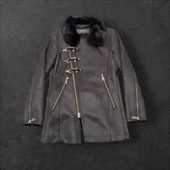 MANIAC WORKS ファー　フェイクレザーコート Y2K 平成 V系