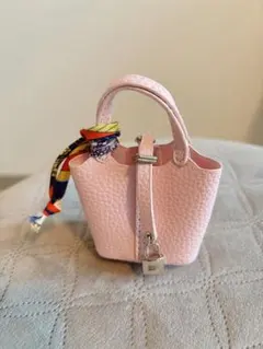 ミニバッグ ピンク レザー チャーム　キーホルダー