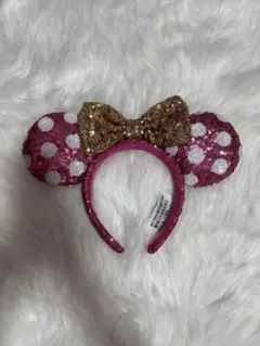 【上海Disney限定】 ピンクミニーマウス スパンコールカチューシャ