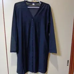 薄手 黒 ロングカーディガン サイズ Ｍ〜L
