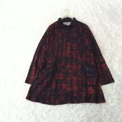 St. VERMEER ウールチェック柄長袖チュニックワンピース38レトロy2k