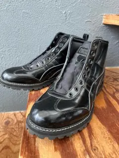 訳あり オニツカタイガー　メキシコリンカン黒レザー ハイカットブーツ25.5
