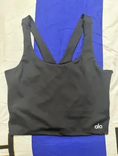 alo yoga リブタンクトップ XS 黒 ブラック ブラトップ - メルカリ