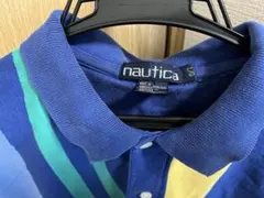 nautica マルチカラー ストライプ ポロシャツ L
