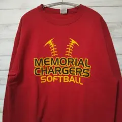 JERZEES ソフトボール スウェット 赤 トレーナー USA古着