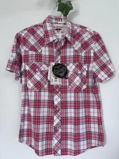 【値下げ！】タグ付未使用EDWINチェックシャツ S 赤　スリムフィット メンズ