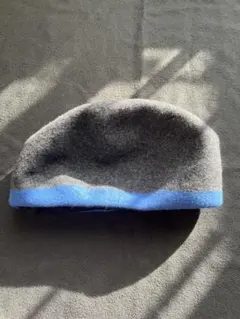 グレーと青のストライプ ベレー帽　冬服　レディース　フェルト