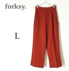 forksy. センタープレス ハイウエスト ストレートスラックスパンツ